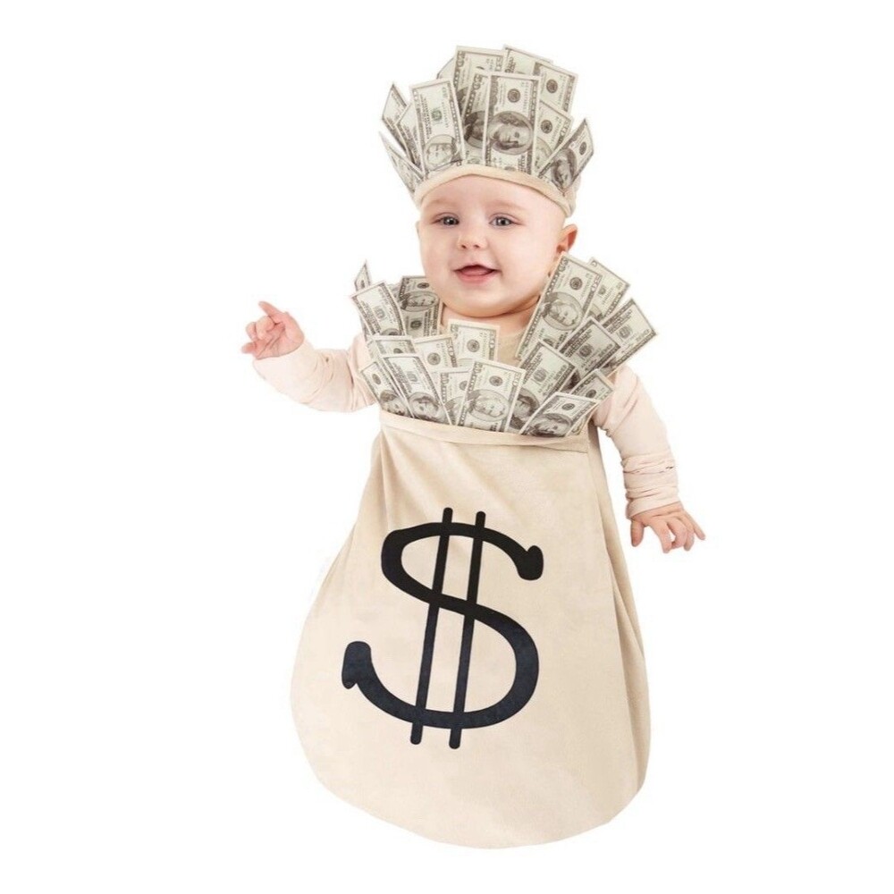 NWT Money Bag Halloween Costume for Baby 3-6 Months With Matching Hat